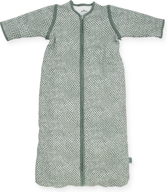 Baby slaapzak 110cm Snake ash green met afritsbare mouw