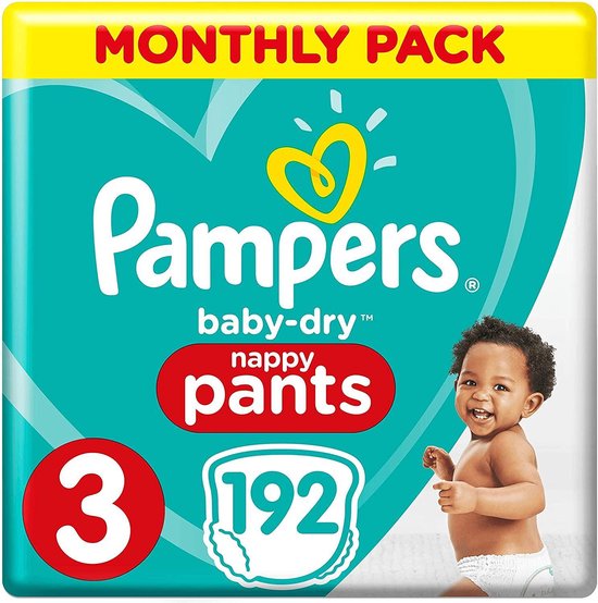 Pampers Baby-Dry Pants Luierbroekjes - Maat 3 (6-11 kg) - 192 stuks - Maandbox
