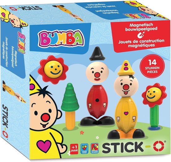 Stick-O Bumba set 14 stuks - magnetisch speelgoed - 5 modellen - speelgoed 1 jaar - peuter speelgoed jongens en meisjes - baby speelgoed - speelgoed jongens 2 jaar