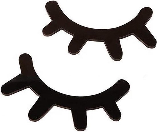 Set 2 stuks - Houten wimpers zwart - slaperige ogen - sleepy eyes - Kinderkamer decoratie - Trendy wanddecoratie - baby kamer decoratie - Zonder overige decoratie geleverd