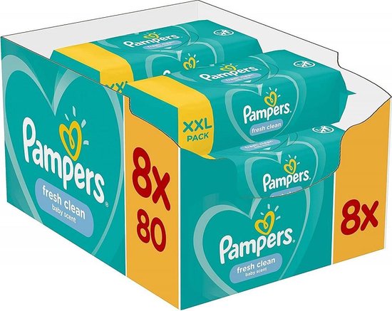 Pampers Billendoekjes Babydoekjes Fresh Clean 640 stuks