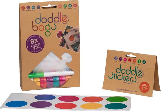 DoddleBags Box - DoddleBags knijpzakjes 100 ml + DoddleStickers