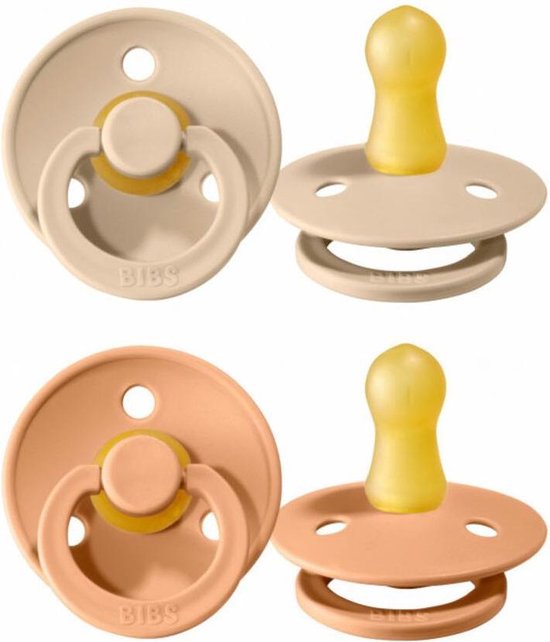 BIBS fopspeen 2 stuks | Maat 1, 0-6 maanden | T1 | Peach en vanilla | speen | spenen