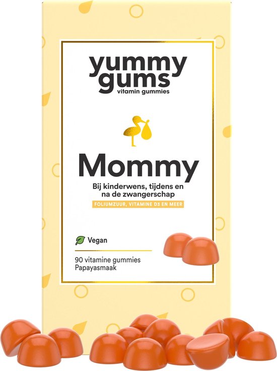 Yummygums Mommy - zwangerschapsvitamines - 90 gummies -  met foliumzuur & D3