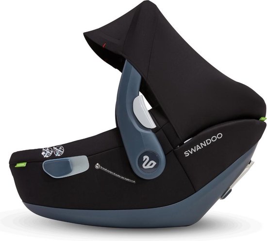 Anex - Carseat Swandoo 0-13 kg -  Black.  Universele Autostoel 0+  te combineren met bekende merken kinderwagens.