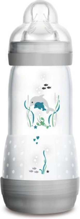 MAM 320ml ANTI-COLIC Zuigfles 4+ Fast flow Grijs
