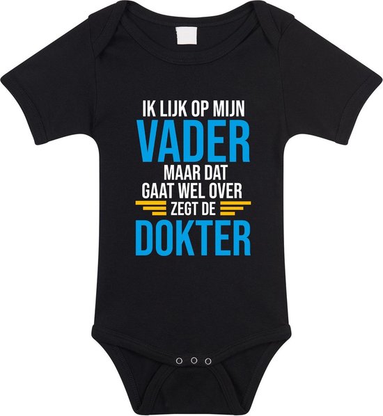 Ik lijk op mijn vader cadeau romper / rompertje - zwart - unisex - jongens / meisjes - zwart rompertje voor baby 56 (1-2 maanden)