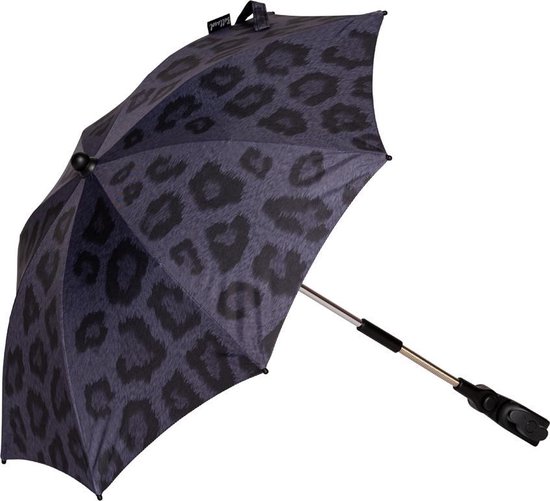 Bellasol - Parasol kinderwagen/buggy universeel - Speciale UV-werende coating - Leopard black/grey - 1 jaar garantie