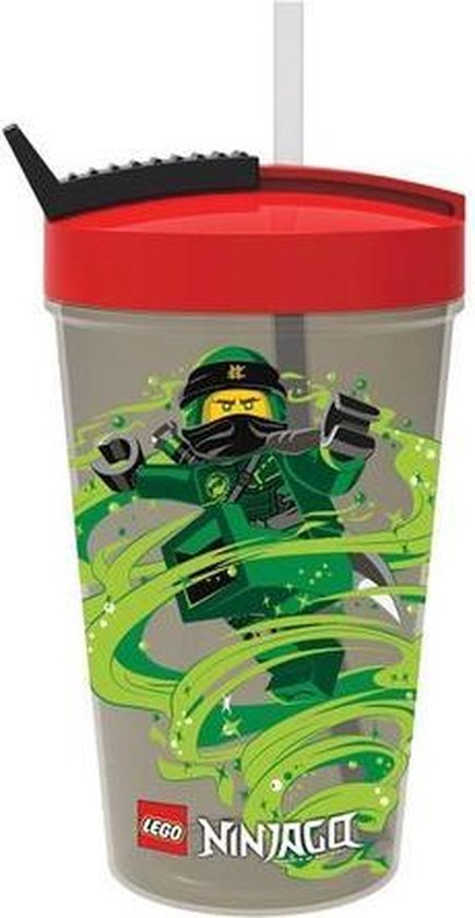 LEGO Iconic Drinkbeker - Ninjago - 0.5 L - 8,7x8,7x15,8 CM - Met Rietje - Kunststof