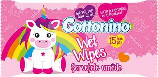 Cottonino Unicorn Baby Vochtige Doekjes - Pink - Baby Wet Wipes 12x15 stuks