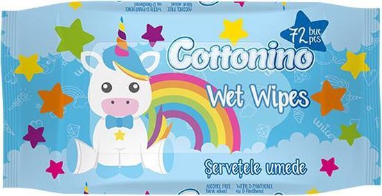 Cottonino Unicorn Vochtige Doekjes - Blue - Baby Wet Wipes 6x72 stuks