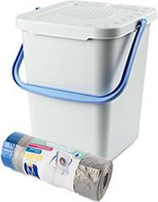 Nuvola luieremmer blauw - incl. 1 rol blauwe luier afvalzakken 50 stuks - 10 liter