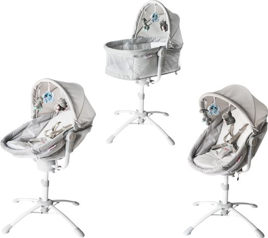Rudolphy - 3 in 1 electrische babywiegje - Co sleeper babybed en babystoel in 1 - wipstoel en schommelstoel