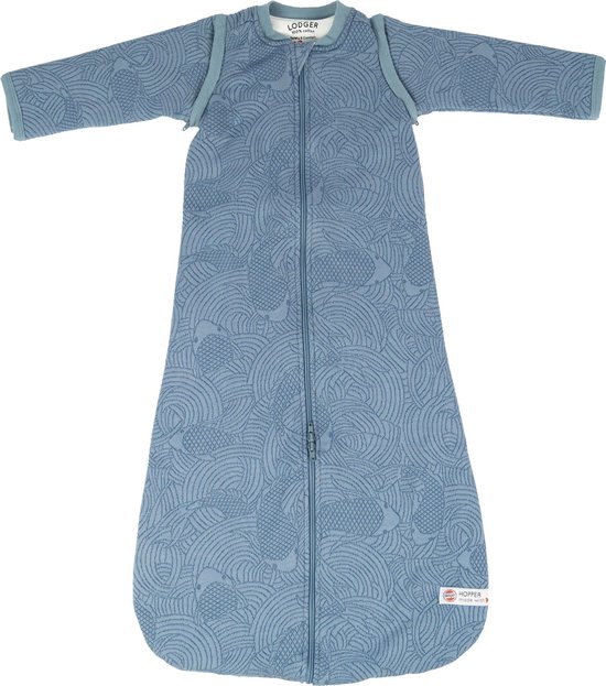 Lodger Vier Seizoenen Slaapzak Baby 1-3 jaar - Hopper Empire - Afritsbare mouwen - Geschikt voor maxi cosi - Blauw - 90 cm