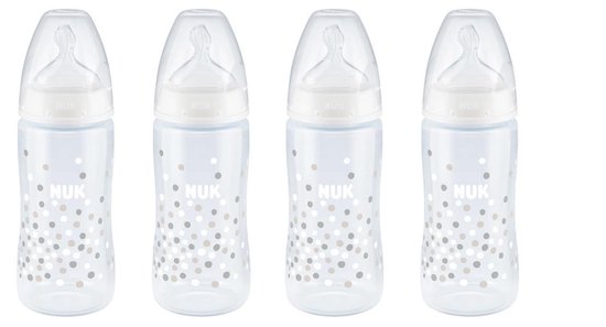 NUK First Choice Set - 4x 300ml Baby Drinkflessen met Temperature Control & Anti Colic