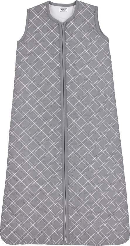 Meyco Double Diamond babyslaapzak gevoerd - 70 cm - grijs