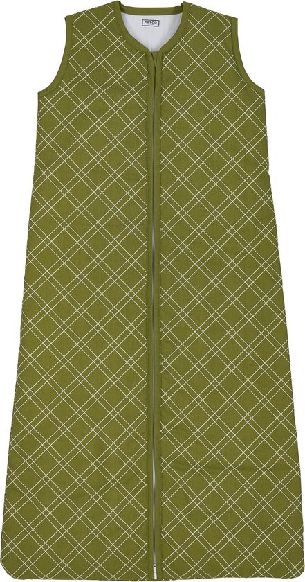 Meyco Double Diamond babyslaapzak gevoerd - 90 cm - avocado