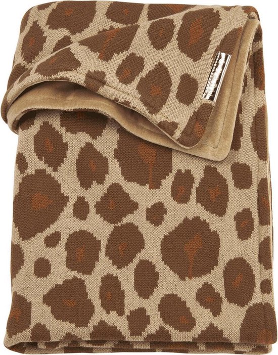 Meyco Panter met velvet wiegdeken  - 75x100 cm - Camel