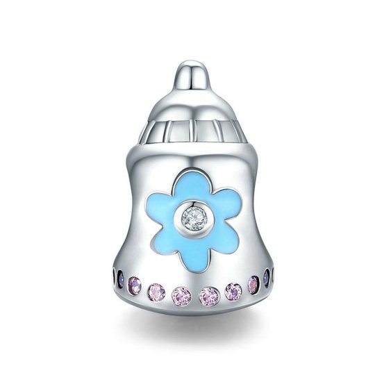Zilveren bedel Baby's fles