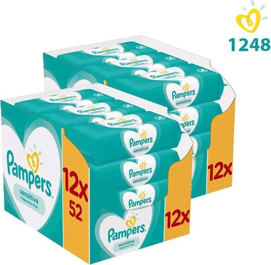 Pampers Baby Wipes Sensitive - Maandbox 24x52 doekjes - 1248 stuks