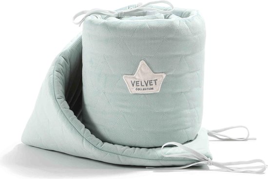 Smoke Mint 180cm - Bedbumper - Bedomrander - Parkomranding - Babybox - Boxbumper - Hoofdbeschermer