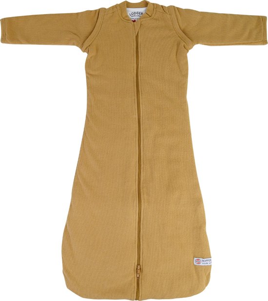 Lodger Baby Slaapzak Winter 12-36 maanden - Hopper Rib - 3,3 TOG - Afritsbare Mouwen - Gemakkelijk Verschonen - Deelbare Rits - Okergeel - 86/98