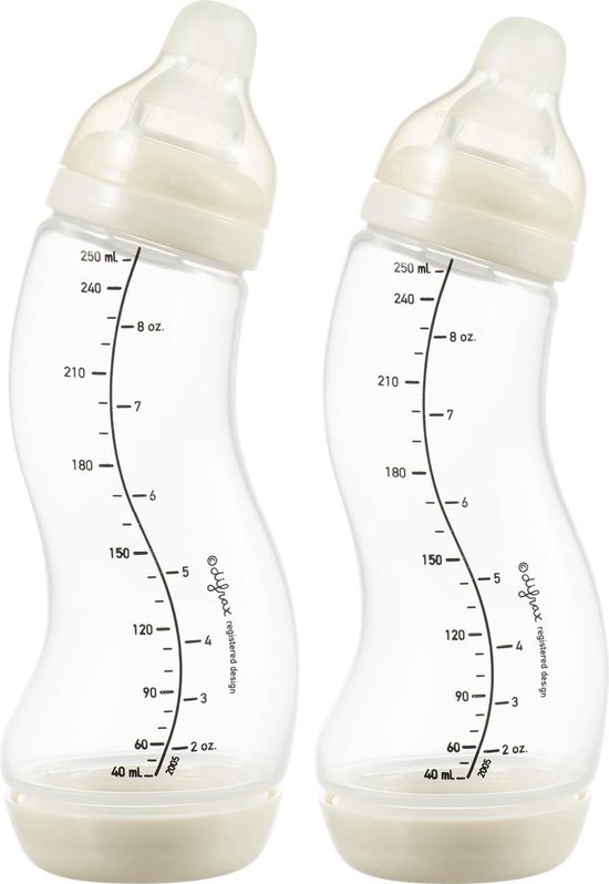DifraxAnti-Colic S-Babyfles Natural - 250 ml - Duopack - Popcorn (Creme)