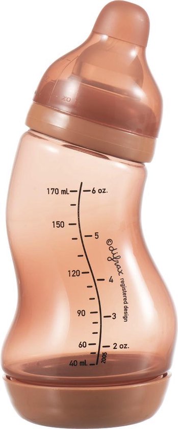 Difrax Anti-Colic S-Babyfles Natural - 170 ml - Brick/Roodbruin