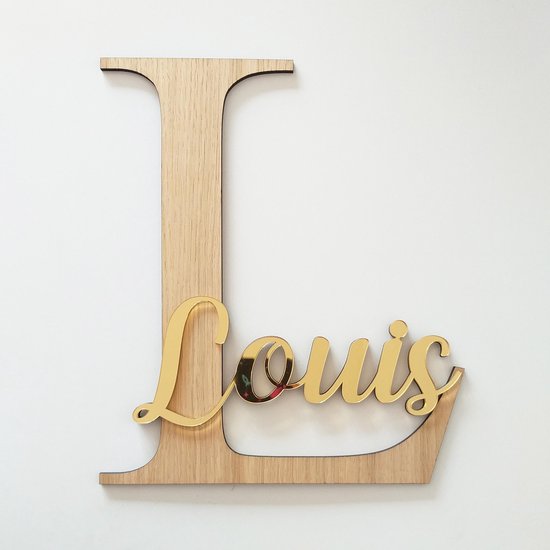 Hoofdletter met naam kinderkamer - babykamer - hoofdletter - decoratie - wanddecoratie - gepersonaliseerd - kraam cadeau - geboorte geschenk - doopsuiker presentatie