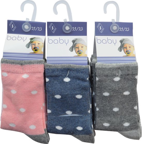 Baby sokjes - maat 24/27 - 12 paar - met Anti-slip