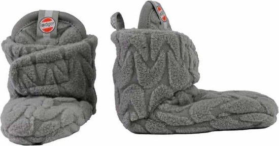 Lodger Babysloffen Antislip maat 18 - Slipper Empire - 2-Laags Fleece - Unisex - 6-12 maanden - Klittenbandsluiting - Antislip - Grijs
