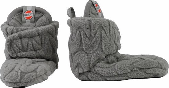 Lodger Pantoffels Baby maat 20 - Slipper Empire - 2-Laags Fleece - Unisex - 12-18 maanden - Klittenbandsluiting - Antislip - Grijs
