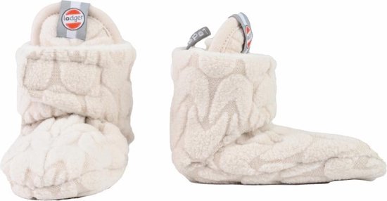Lodger Baby Slofjes maat 20 - Slipper Empire - 2-Laags Fleece - Unisex - 12-18 maanden - Klittenbandsluiting - Antislip - Beige