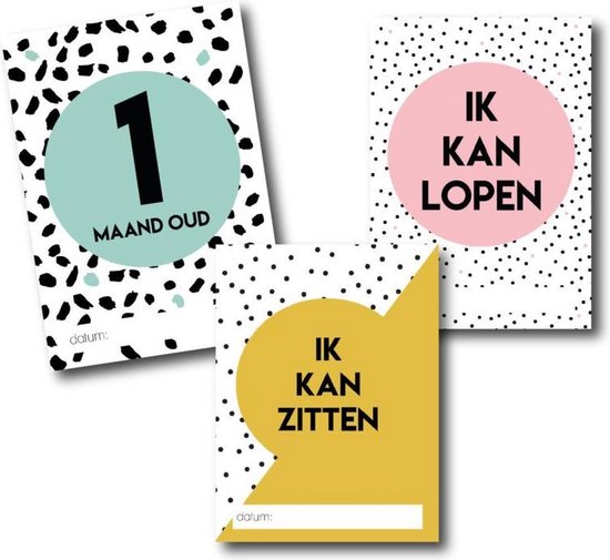 Mijlpaalkaarten baby - zwanger - milestone baby cards - cadeautje baby - cadeautje zwangerschap - kraamcadeau - Studio Ins & Outs