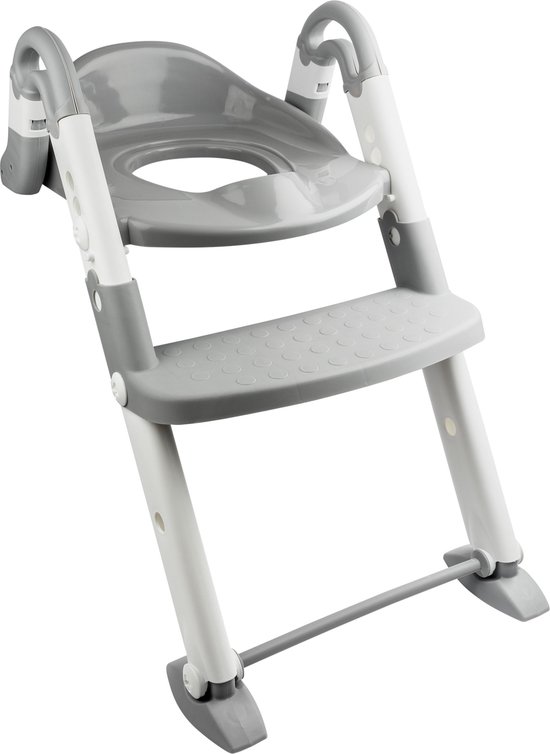 Babyloo Bambino Boost 3-in-1 Training Seat - Gray/White (toilettrainer met trapje kids – plaspot – kindertoiletbril – zindelijkheidshulp – wc training