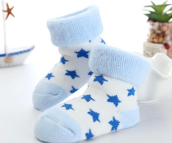Babysokken Set van 5 paar - Blauw - 0 tot 9 maand - Babysokjes - Baby beenmode