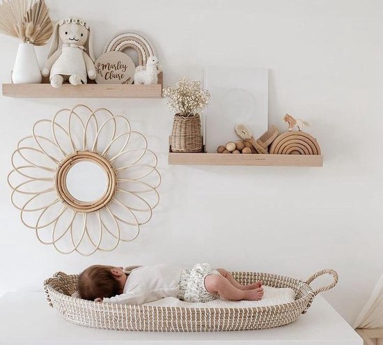Grote verschoonmand - Inclusief dik matras - Zeegras - Verschoningsmand - Changing basket - By Charley Fay - Babykamer - Mozes mand