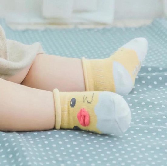 babysokken 'kuikentje' antislip 0-12 maanden - baby - slofjes