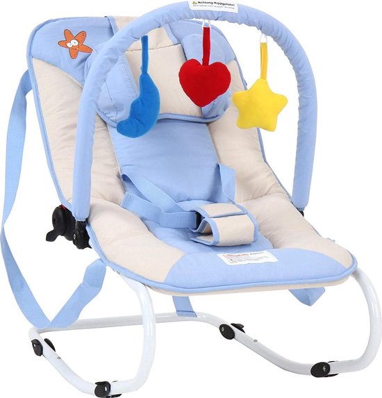 Trend24 - Babyschommel - Schommelstoel - Speelschommel - Wipstoel - Babywip - Blauw - Wit