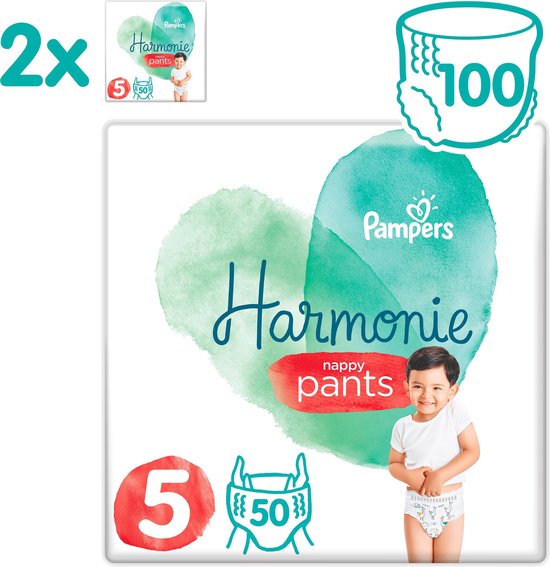 Pampers Harmonie / Pure Nappy Pants Maat 5 (12-17kg) 100 Luierbroekjes