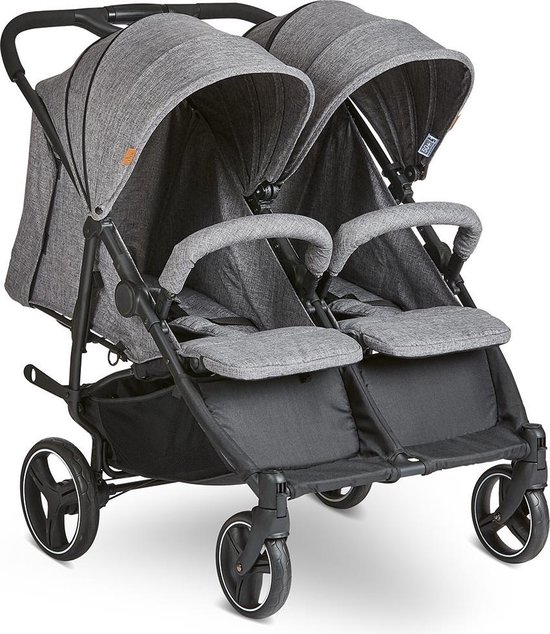 ABC Design Duo Kinderwagen Twin Circle Line - Inclusief Regenhoes - Woven Graphite