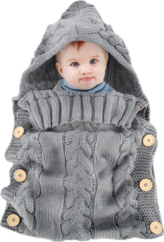 Prival Inbakerdoek - Grijs - Babydeken - Inbakerslaapzak - Baby Slaapzak - Draagzak Baby - Babydrager