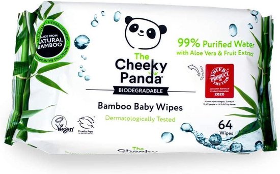 The Cheeky Panda Bamboe - Billendoekjes - 2-Pack - babydoekjes Geurvrij - FSC-gecertificeerd