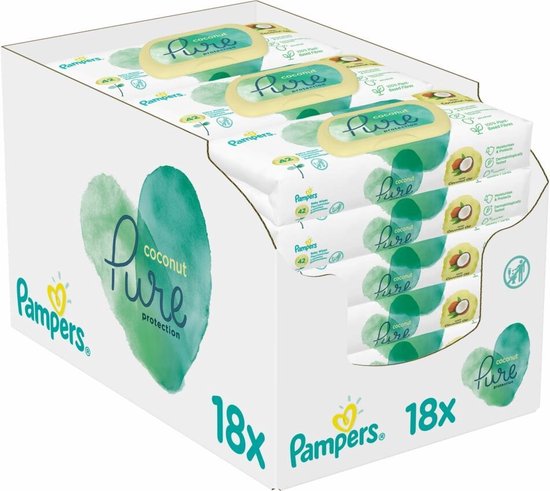 Pampers Pure Coconut Babydoekjes - 756 stuks