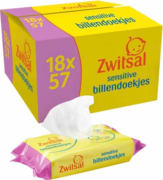 Zwitsal Billendoekjes Sensitive 1026 doekjes