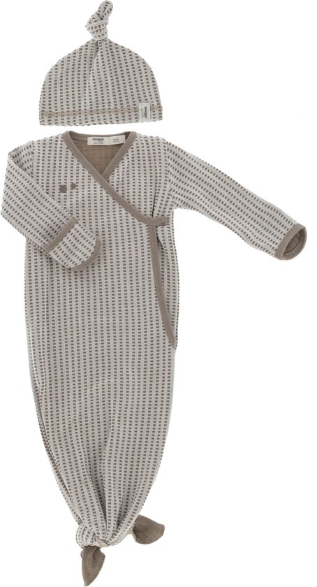Snoozebaby new born cocoon van 100% organic katoen - incl mutsje - 0-3 maanden - TOG 1.0 - Warm Brown bruin