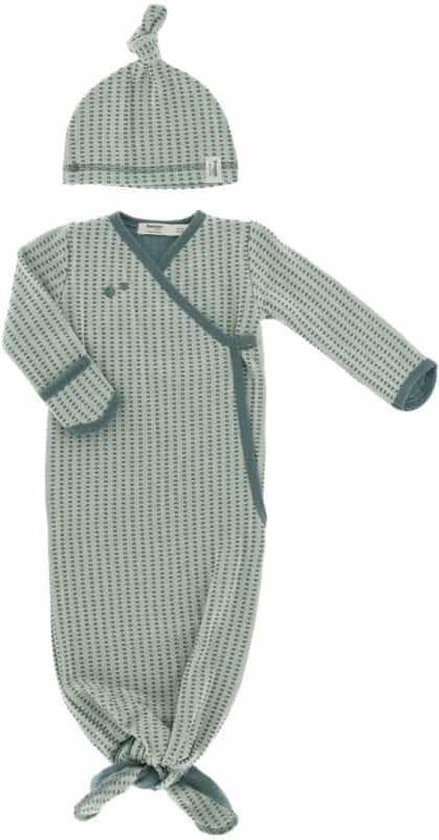 Snoozebaby new born cocoon van 100% organic katoen - incl mutsje - 0-3 maanden - TOG 1.0 - Smokey Green groen
