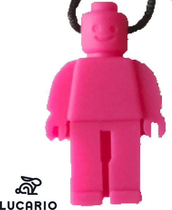 Bijtketting - Kauwketting | Lego design Robot Amalia - Roze