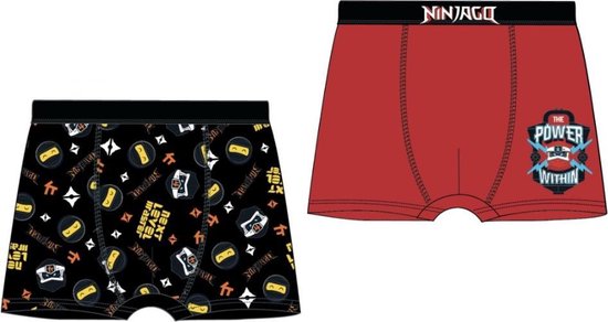 2 Pack Boxershorts - Lego Ninjago - rood - zwart - Maat 116 / 6 jaar