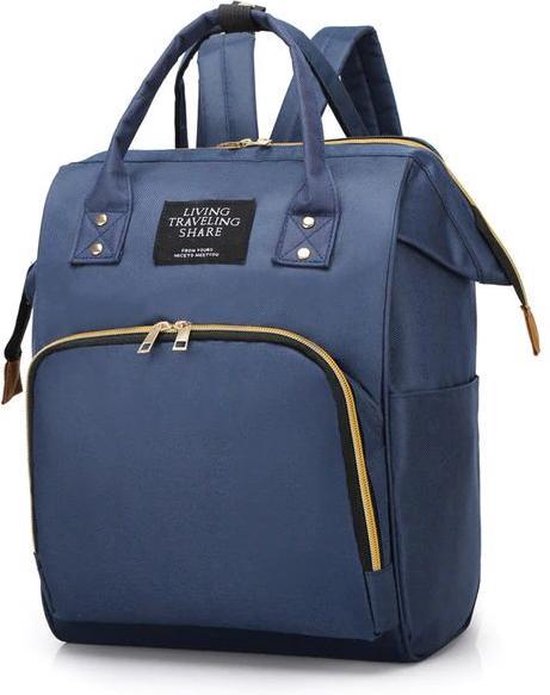 A&K Mama Bag Luiertas Rugzak | Moedertas | Verzorgingstas | Babytas | Met Kinderwagen en Buggy Haak | Blauw